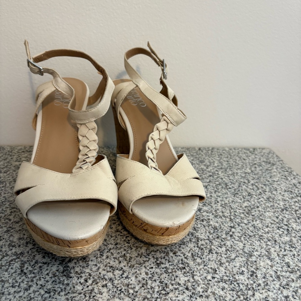 Franco Sarto Open-Toed Cork Wedges